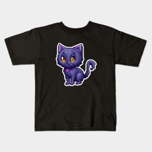 Funny Cute Black Cat Valentine Love Heart Kids T-Shirt